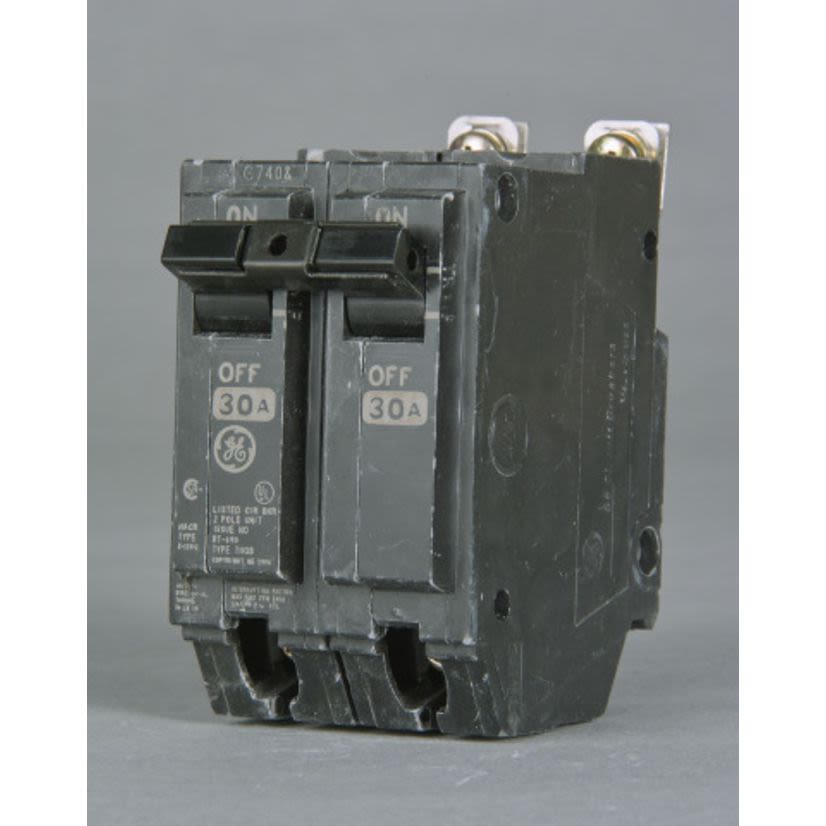 GE Q-Line® THQB2115 A-Series™ II Miniature Circuit Breaker, 120/240 VAC, 15 A, 10 kA, 2 Poles, LI/Non-Interchangeable Thermal Magnetic/Common Trip